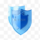 3D立体蓝色图标装饰元素盾牌