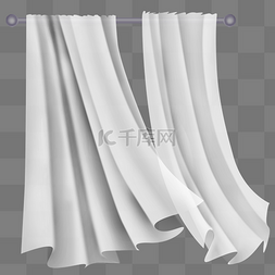 家装家具家纺图片_白色透明白纱窗帘窗帘杆家纺