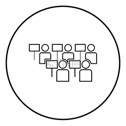 问题圆形图标图片_抗议理念示威人群抗议者革命理念