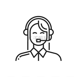 女顾问图片_客户服务用耳机轮廓图标隔离用户