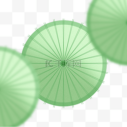 清明绿色简约油纸伞