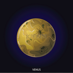 行星金星 3D 卡通矢量图。