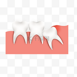 牙病卡通图片_口腔牙齿长智齿立体