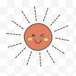 眨眼睛图片_眨眼睛的红色卡通太阳