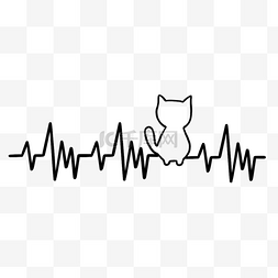 可爱的猫咪心电图