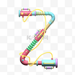 赛博科技背景图片_字母z赛博朋克风格玩具3d