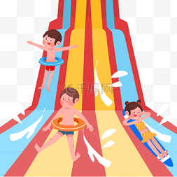 水上乐园图片_夏天夏季水上乐园娱乐滑滑梯