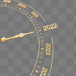 新年倒计时倒计时图片_金色C4D立体2022时钟针表元旦新年