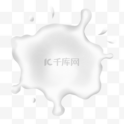 不规则白色飞溅的牛奶液体印记