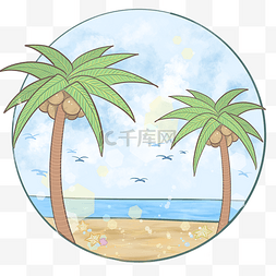 沙滩图片_立夏夏日椰子树