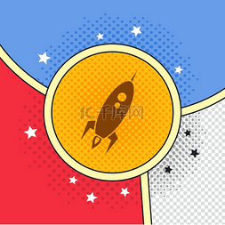 飞火图片_航天飞机火箭主题矢量艺术插画。