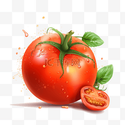 番茄扁平插画手绘免抠元素