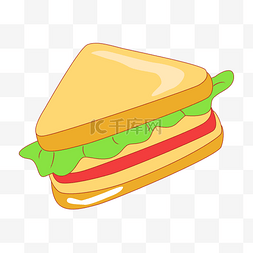 饭团三明治图片_春游野餐贴纸三明治
