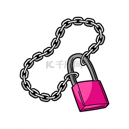 超薄时尚钢带图片_带锁链的插图。