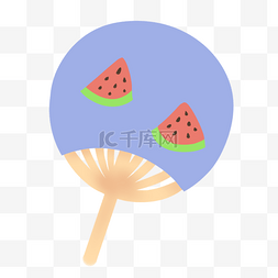 西瓜花纹卡通日本风格夏季团扇