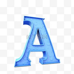 蓝色大写字母A英语字母字体风格
