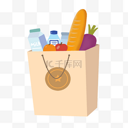 蔬菜水果食品图片_超市购物食物纸袋