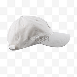 时尚百搭圆领图片_帽子白色棒球帽纺织品制服