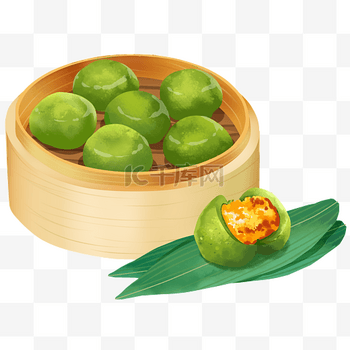 清明节清明青团卡通手绘