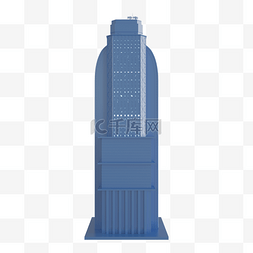 C4D蓝色科技建筑大厦模型