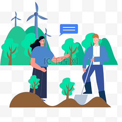 蓝色科技环保背景图片_二氧化碳绿色环保植树