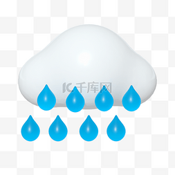 暴雨天潜水图片_c4d天气图标暴雨