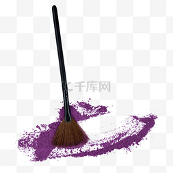 紫色粉末黑色化妆刷刷子