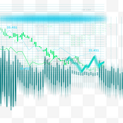 股市折线图图片_蓝色股票条形图