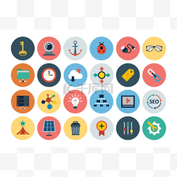 Flat SEO and Marketing Icons 4