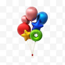 彩色气球图片_3DC4D立体彩色气球