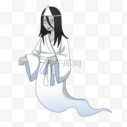 漂浮文化图片_卡通日本民俗传说漂浮的幽灵女鬼