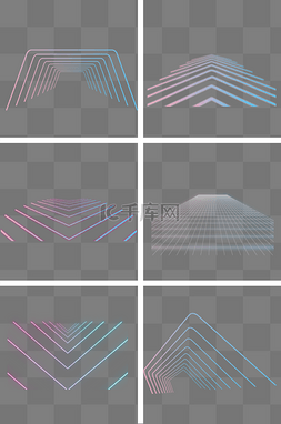 商务科技线条装饰图片_梦幻几何线条立体透视装饰