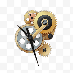 齿轮钟表机械金属运作时钟