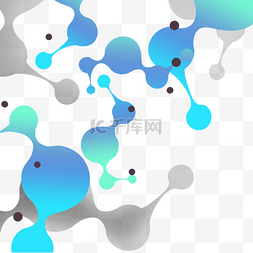 蓝色生物细胞图片_边框商务基因科技几何抽象