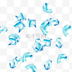 漂浮的方形冰块