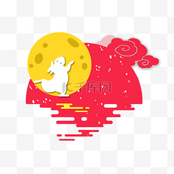 中秋中秋节月亮和兔子