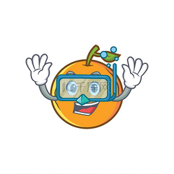 潜水橙色水果卡通人物