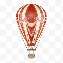 丝带水彩红色热气球