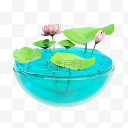 莲蓬图片_3D立体荷花仿真露珠荷叶莲蓬荷花