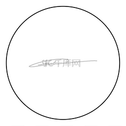 圆形轮廓黑色矢量插图平面样式简