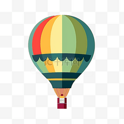 一个平面卡通热气球