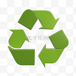 循环用纸图片_绿色的环保标识图循环箭头C4D