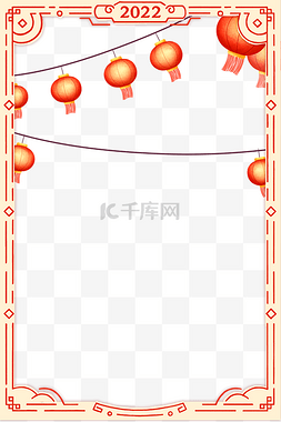  2022红色手绘海报边框