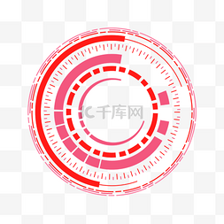 断点图片_红色圆形科技边框