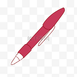 手绘钢笔钢笔图片_科学教育元素红色钢笔