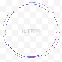 科技边框蓝紫色图片_渐变色简约科技圆弧边框