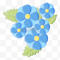水粉小清新图片_小清新蓝色花卉花朵装饰