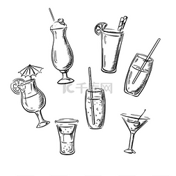 酒图片_酒精饮料、鸡尾酒和饮料装在玻璃
