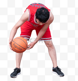 夏季男生打篮球运动