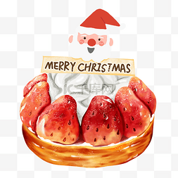 圣诞节红色甜品草莓挞草莓蛋糕圣